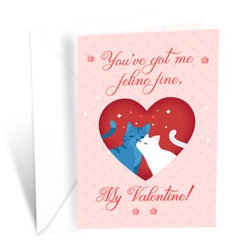 Funny Cat Pun Valentine's Day Card | Prime Greetings | Made in America | Eco-Friendly | Thick Card Stock with Premium Envelope 5in x 7.75in | Packaged in Protective Mailer