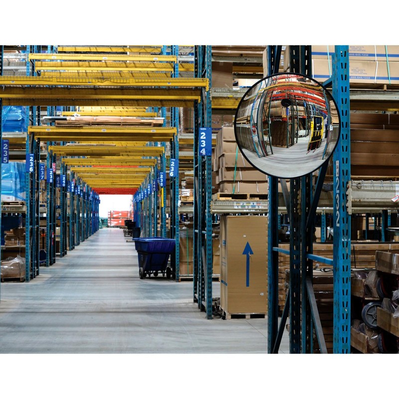 Global Industrial Round Glass Convex Mirror, Indoor, 26" Diameter, 160-Degree
