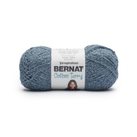 Bernat Cotton Terry French Twill Yarn - 3 Pack of 120 g / 4.2 oz - 47% Cotton 32% Acrylic 21% Nylon - #4 Worsted (Medium) - 209m /229Yards - for Knitting, Crochet and Amigurumi