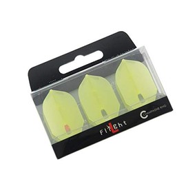1 SET L STYLE CHAMPAGNE DART FLIGHTS ROCKET CLEAR YELLOW