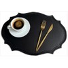 Double-Texture Faux Leather Oval Placemats Set of 6 Washable Heat