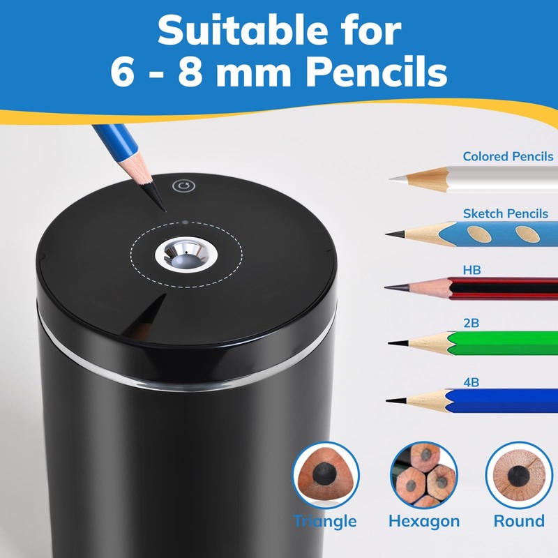 leep sheep Electric Pencil Sharpener, Fully Automatic Pencil Sharpener with