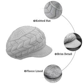 AUSUAYA Warm Beanie Hat for Winter, Women or Men Fleece Lined, Warm Skull Caps IT-S-K-H-1, red, One Size