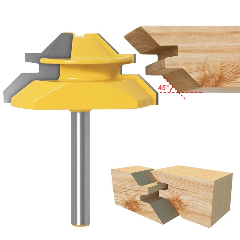 Mesee Mitre Milling Cutter, 8 mm Shank Gluing Cutter Router,