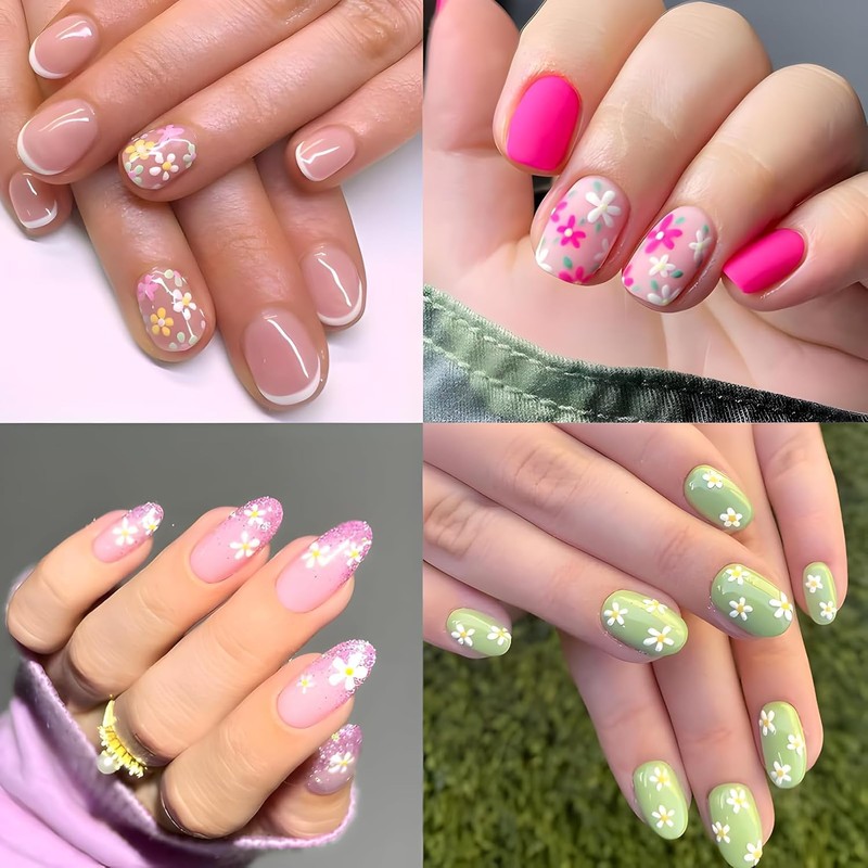 30 Sheet Flower Nail Art Stickers Colorful 3D Self Adhesice