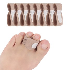 8 Pieces Toe Splint Wraps Non Slip Hammer Toe Straightener for Broken Toe, Crooked, Overlapped, and Hammer Toes-Women and Men