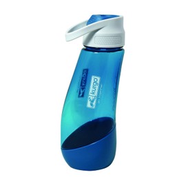 Kurgo Gourd (TM) Botella de agua de viaje para perro y dispensador de agua para perro, verde zacate, azul costero, granero rojo, Azul