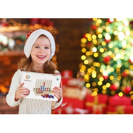 VingaHouse Four Wins Wood, Children's Board Game, 4 in One Row Vertical Board Game, Strategy Game for 2 Players, Educational Toy Gifts for Children (Wood)