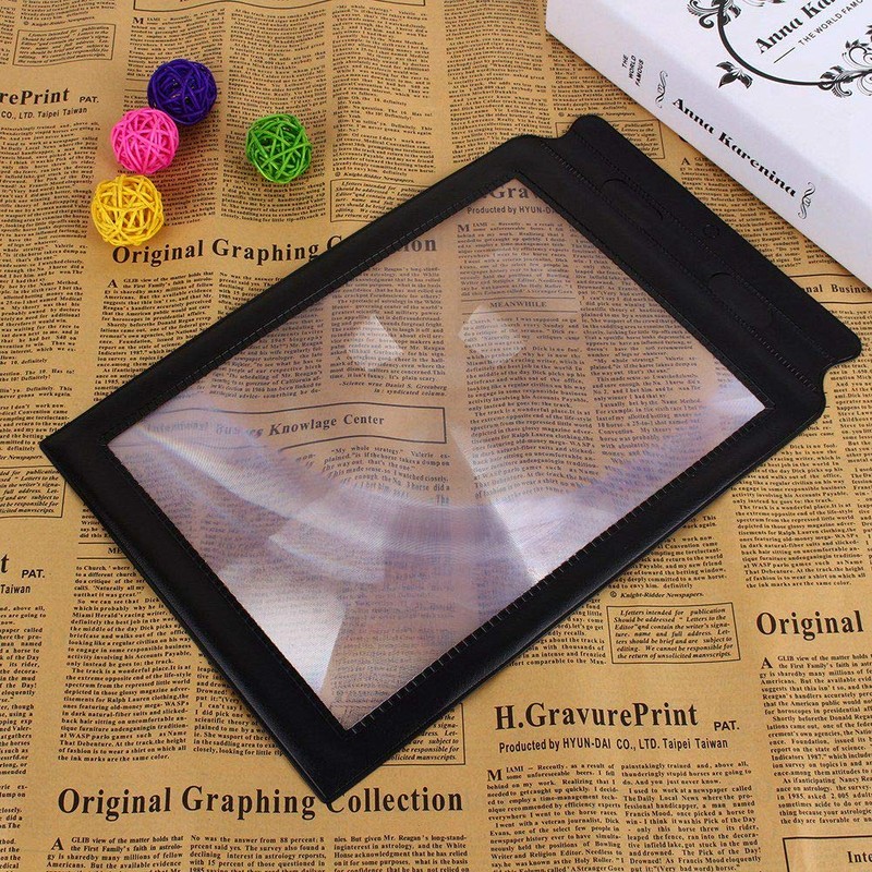 Eujgoov 3 x PVC Magnifying Sheet A4 Full Page Magnifier