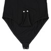 Alkato Women's Long-Sleeved Cotton Bodysuit with Crew Neck, black