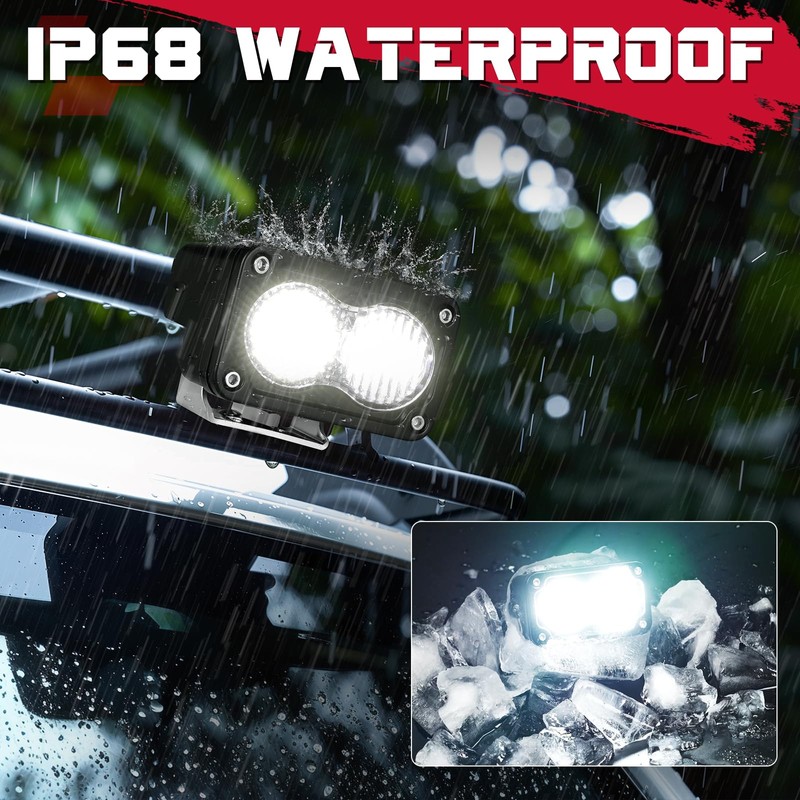 OFFROADTOWN 3 Inch LED Pods 40W Driving Light Bar Off