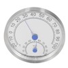 Round Thermometer Stainless Steel Waterproof Heat Resistant Thermometer Hygrometer for