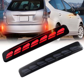 GEEGEETOP Full Lens LED Rear Reflector Bumper Fog Light Assembly kit for Toyota Prius V and 2014-16 Scion tC,Sequential Turn Signal Light & Brake Light & Daytime Running Light,2 PCS (BLACK)
