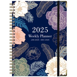 2025 Planner – Weekly and Monthly Planner 2025, from JAN 2025 to DEC 2025, 6.4" x 8.5" with Tabs, Flexible Hardcover, Thick Paper, Strong Twin-Wire Binding, Back Pocket, Inspirational Quotes ＆ Notes (A)