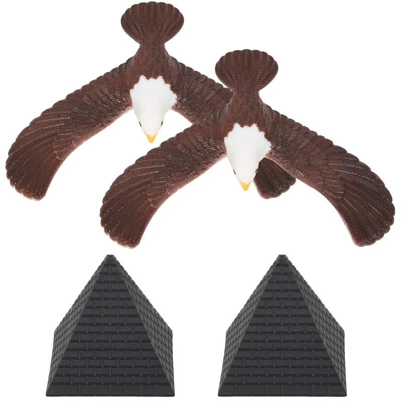 PROLOSO 2 Pcs Balancing Bird Balance Eagle Wingspan with Pyramid