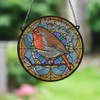 Image Industry Robins Appear Stained Glass Effect Suncatcher - Garden