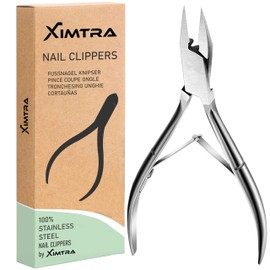 XIMTRA Toe Nail Clippers for Seniors Straight Sharp Pointed Blade Nail Cutter for Men & Women Heavy Duty Ingrown Toenail Clippers for Thick Nails Coupe Ongle Orteil Wide Jaw Stainless Steel