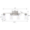 A1A9 4 Light Bathroom Vanity Light Fixtures, Brush Nickel Modern