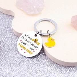 Duck Gifts for Girlfriend Boyfriend Duck Keychain Decor Romantic Couple Gifts for Her Him I Love You Long Distance Relationship Gift for Bf Anniversary Valentines Day Birthday Gift for Wife