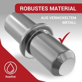 LouMaxx Shelf Support 5 mm Pack of 100 with Ring for Drilling – Shelf Holder – Shelf Brackets – Shelf Pins 5 mm – Shelf Brackets – Shelf Support for Shelves Made of Solid Steel, Nickel-Plated