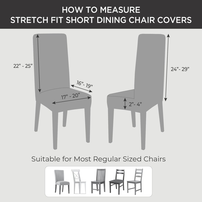 SureFit Stretch Pique Short Dining Room Chair Cover, Dining Chair