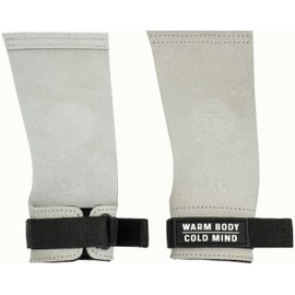 WARM BODY COLD MIND Leather Hand Grips - NO Holes for Weightlifting, Powerlifting, Gymnastics, Cross Training, Pull-Ups, Weight Lifting, Wrist and Palm Protection (Amber, XL)