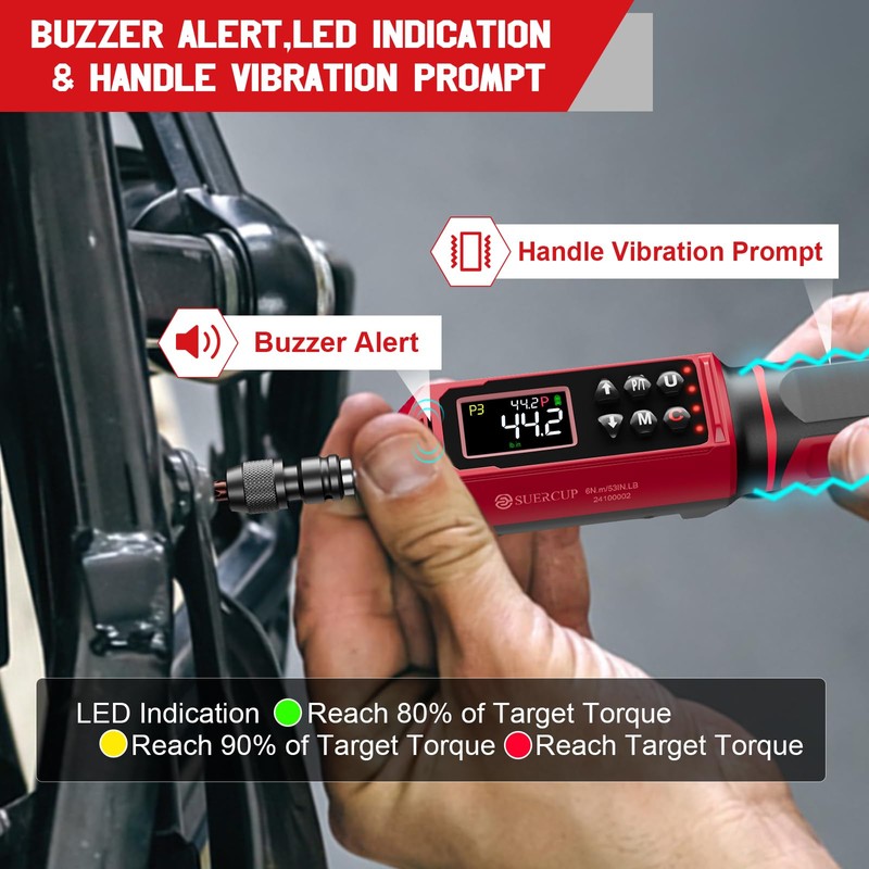 SUERCUP Digital Torque Screwdriver 0.8-53.1in-lbs/0.09-6Nm, Inch Pound Screwdriver Torque Wrench