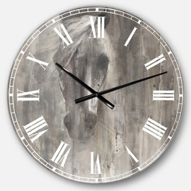 Designart Farmhouse Horse Wall Art Design Farmhouse Circle Wall Decorative Clock - Home Decorations for Home, Living Room, Bedroom, Office Decoration Round Metal Wall Clock