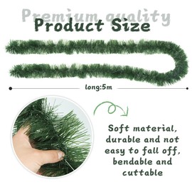 Bluelves Christmas Garland Green 5 Metres, Fir Garland Christmas Garland for Christmas Decoration Outdoor Indoor Artificial Fir Branches for Outdoors, Stairs, Door Wall, Stair Handles - 5 m