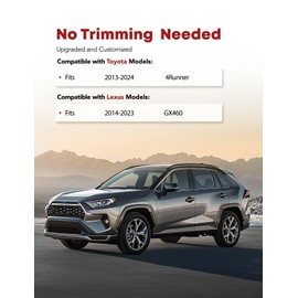 YHTAUTO Floor Mats Fit 2013-2024 Toyota 4Runner & 2014-2023 Lexus GX460, TPE All Weather Floor Liner Odorless Custom Fit Car Mats, 1st 2nd Row Liner