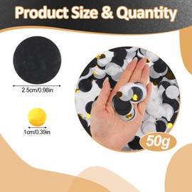 Confetti Pack of 6000 Round Confetti Birthday Wedding Confetti Decoration Paper Confetti for Birthday Wedding Party Decoration (Black Soirée)