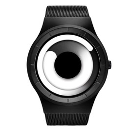 RORIOS Wristwatch, Men's, Women's, Personality, Unique Time Display, Analog Watch, Stylish, Japanese Movement, Quartz Watch, Daily Waterproof, Popular, Mesh Band, Casual, Birthday Gift, white