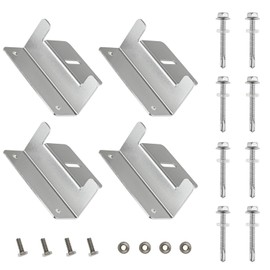 Hicello 4PCS Solar Panel Bracket, Silver Aluminum Z Bracket, Solar Panel Mounting Holders for RV, Boat, Wall, Yacht and Other Off Gird Installation