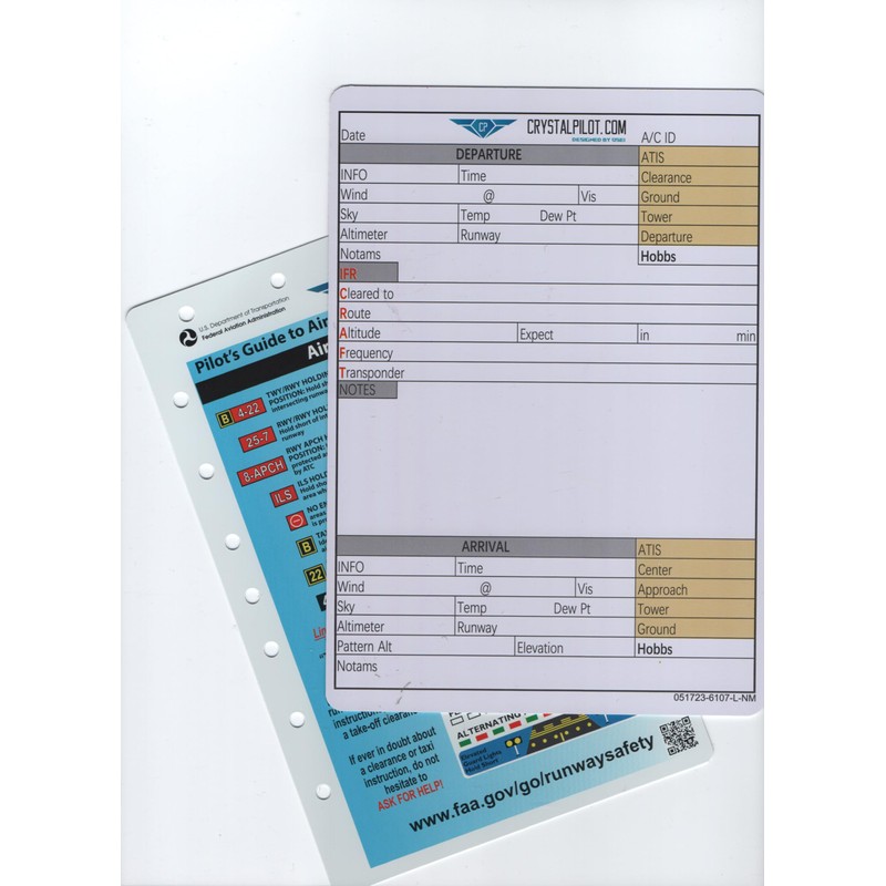 Airports marking cheat sheet, Dry Erasable VFR-IFR Flight Board &