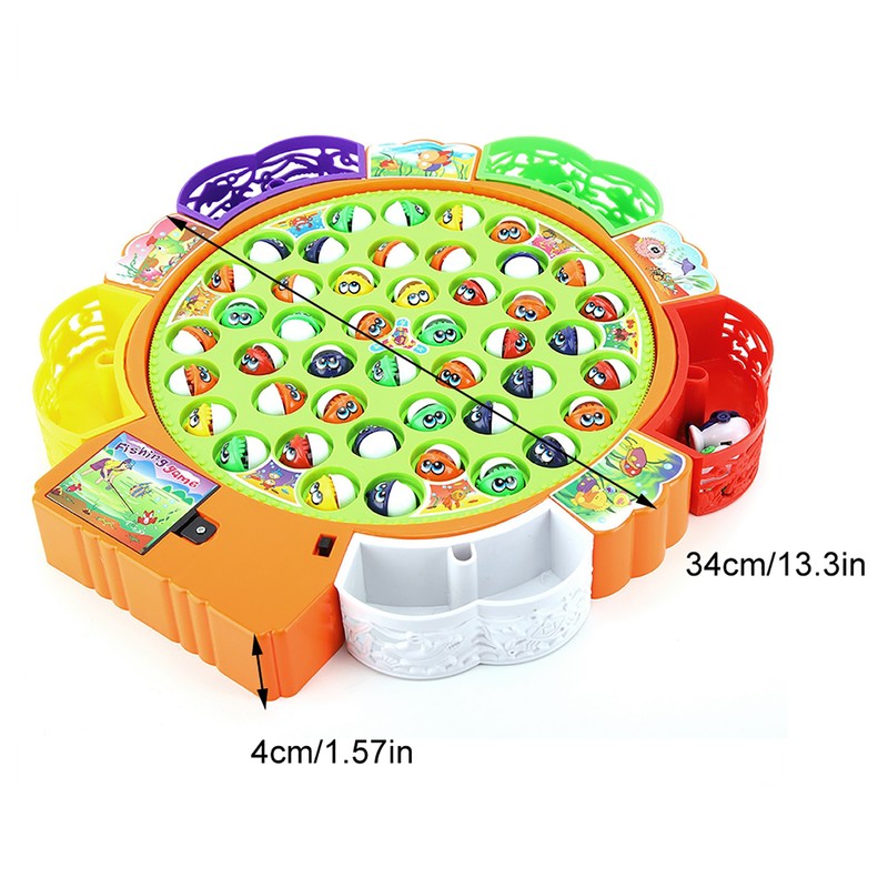 Fishing Game Toy Set with Rotating Board fishing plate Parent