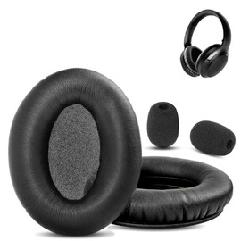 HAIZEEN Ohrpolster Kompatibel mit Avantree Aria Pro BTHS-AS90P Bluetooth Noise Cancelling Kopfhörer Ohrpolster Ersatzkissen (Proteinleder/Memory-Schaum)