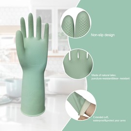 DOSEWART 4 Pairs Dishwashing Gloves Small, Cleaning Kitchen Gloves for Washing Dishes Non-Slip Grip Design for Woman Men