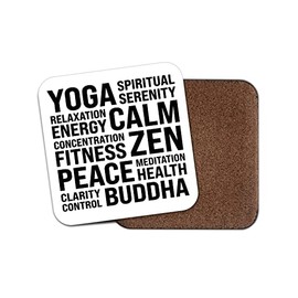 Square Single Coaster - Yoga Buddha Fitness Peace Meditation Words Thoughts Gift #77476