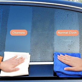 2-Pack Chamois Cloth for Car 35''x 24'' Fast Drying Pad Towel Natural Shammy Towel Real Leather Sheepskin Washing Cloth Cleaning Towel Car and Precision Instruments Multipurpose Wipes CA