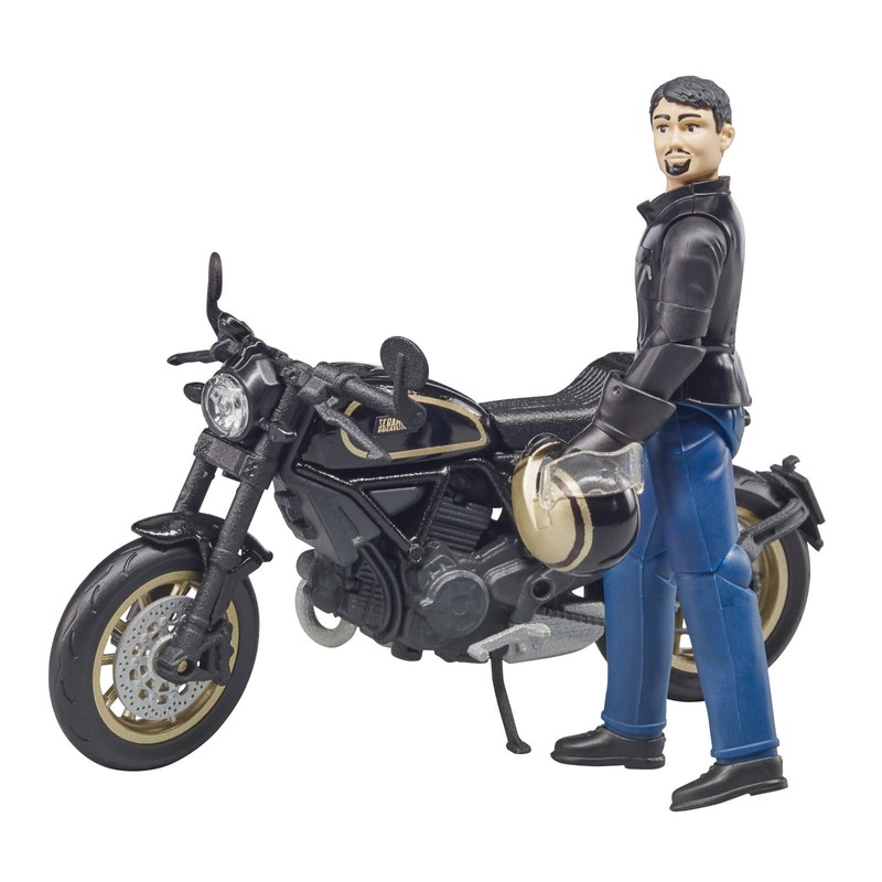 Bruder 63050 Scrambler Ducati Cafe Racer with Driver Scaled Model