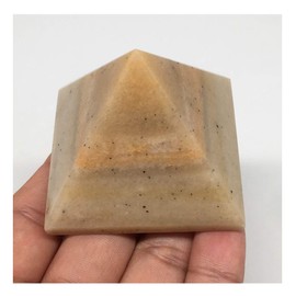 WatanGems 131.2g,2.1"x1.7" Natural Yellow Aventurine Pyramid Gemstone Crystal from India,MF3526