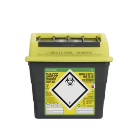 Sharpsafe 9 Litre 5th Generation Yellow/Grey -Sharps Bin Clinical Waste Disposal