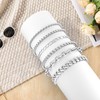 6PCS Stainless Steel Bracelets for Men Women, Silver Cuban Link