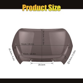 11.5" Windshield Wind Shield Windscreen Air Deflector for Harley Touring Road Glide FLTRX, Special FLTRXSTSE, CVO Road Glide FLTRXSE 2023-2024, for Dual Headlights (Brown)