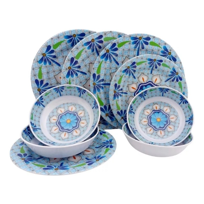 Anforama- Tab and Kit Vajilla Tipo Plastico De Melamina Redonda