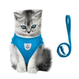 meioro No Pull Dog Harness and Lead Set for Small Medium Dog Cat,Reflective Adjustable Soft Mesh Pet Vest Harnesses for Walking,Breathable Padded Easy Control Step-in Puppy Kitten Vest with 1.2m Leash