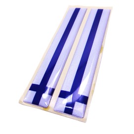 DIGIART INTERNATIONAL FINNISH FINLAND FLAG 3D EPOXY CAR EMBLEM SET (2) FLEXIBLE DURABLE WATERPROOF