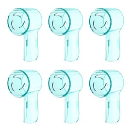6 Pack Toothbrush Heads Dustproof Cover Compatible with Oral B, Fits for Oral-B iO Series, Pro 1000, 1500, 5000, 7500 Electric Toothbrush, Protects Brush Head and Convenient travel (Cyan)