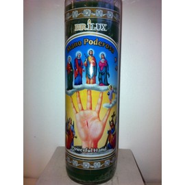 Most Powerful Hand (Mano Poderosa) 7 Day Unscented Green Candle in Glass