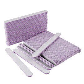 Forever Speed Pack of 50 Nail Files 180/100 Double-Sided Sanding Surface Material Emery Paper Shape Straight Colour Grey / Core Purple